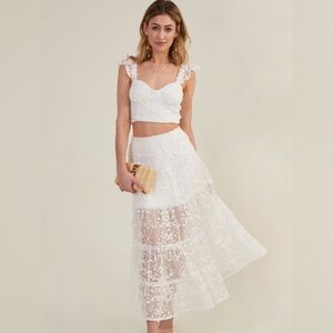 NWT Altar’d State White Lace Crop Top- Whimsical- Bridal Braxton Top- L